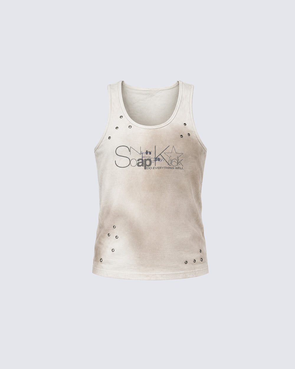 KIIKIO Punk Distressed Irregular Studded Bodycon Vest