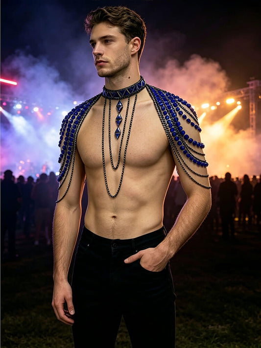 Men's Tassel Shoulder Chain Party Top