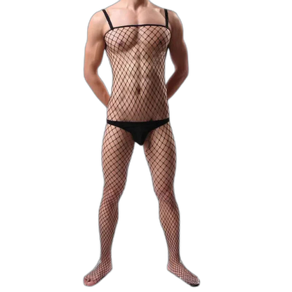 'Show It All' Mens Fishnet Bodysuit