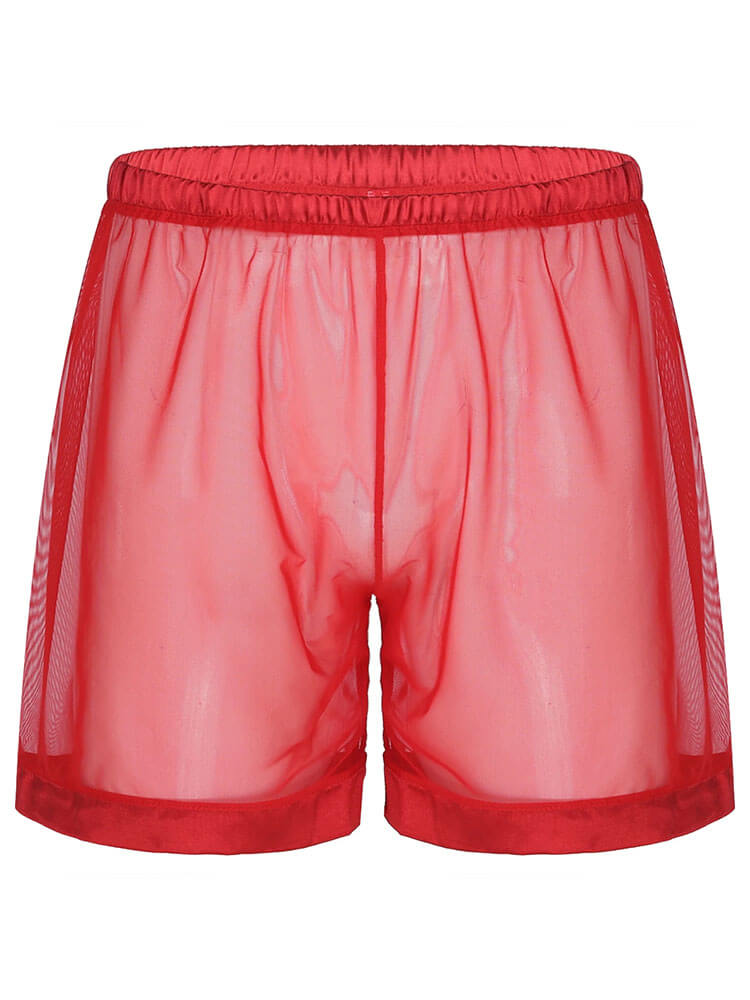 Men's Solid-Color Sexy Sheer Mesh Shorts