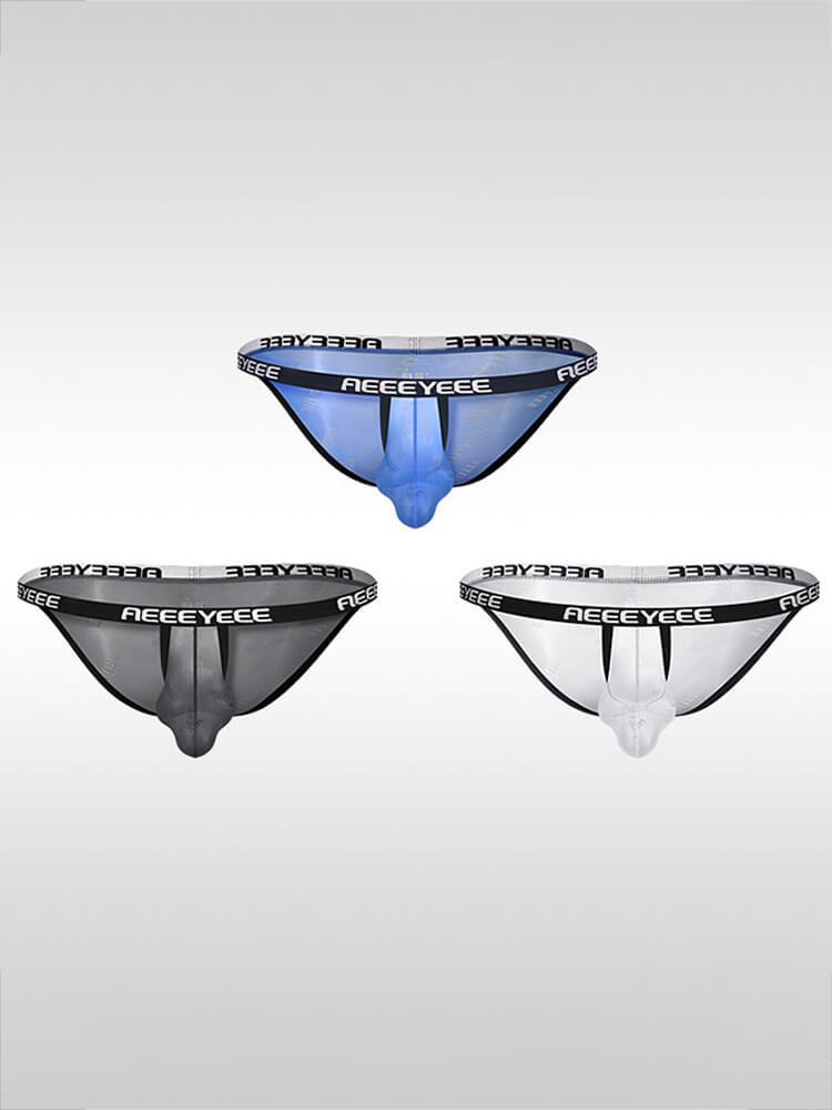 Men's Sexy High-Cut Low-Rise Transparent Briefs