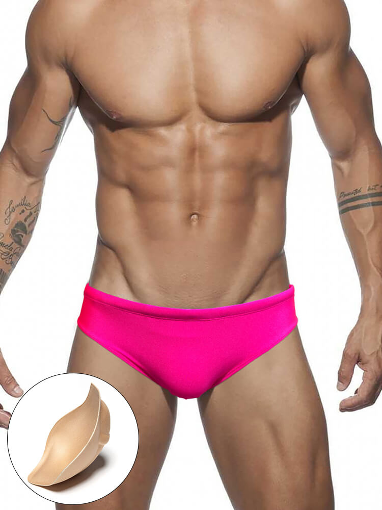 Men's Solid Color Shiny Sexy Triangle Swim Briefs