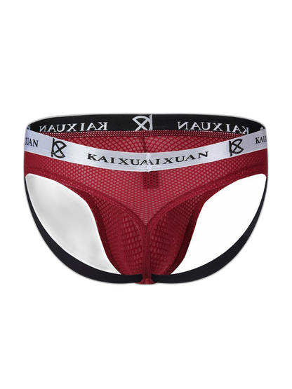 3 Pack Men's Mesh Thong with Stretch & Breathable 3D Support Pouch