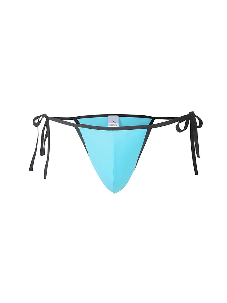 Men's Side Tie Solid Colour Triangle Swim Bikini
