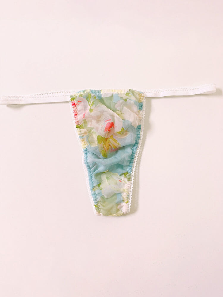 Men's Printed Design Thin Waist Pouch Thong