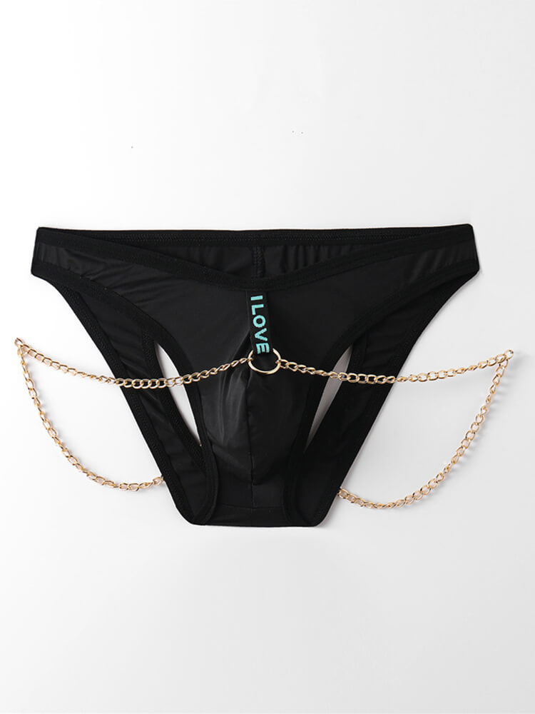 Men's Cutout-Butt Design With Chain Detail Briefs