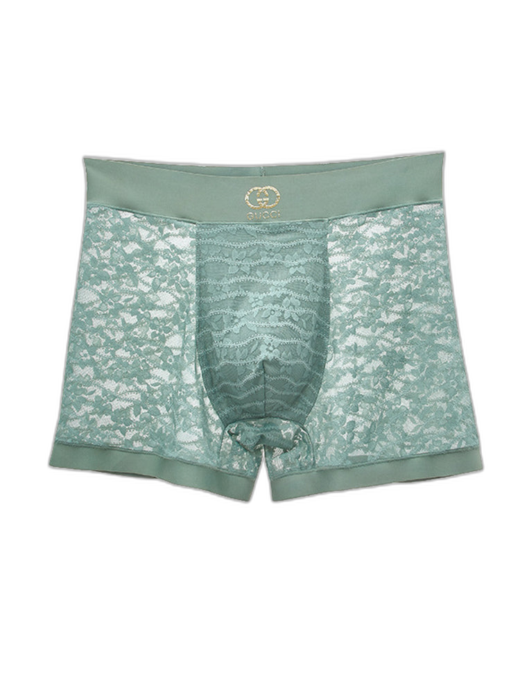 Men's Mid-Rise Sexy Seamless Lace Trunks