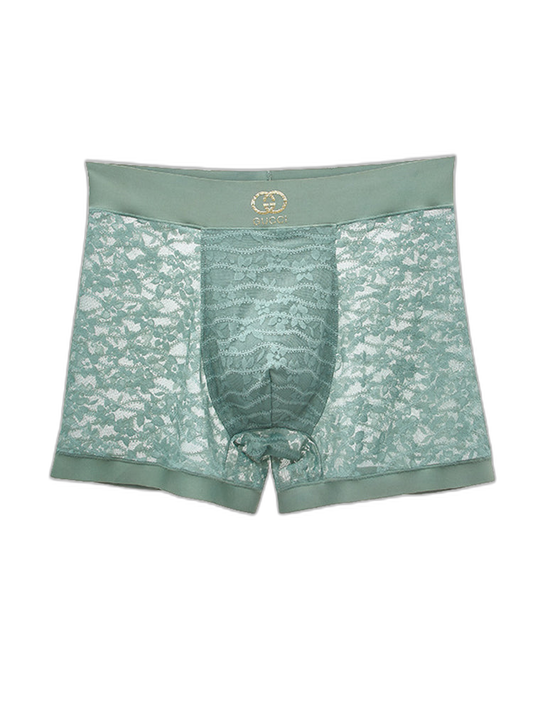 Men's Mid-Rise Sexy Seamless Lace Trunks