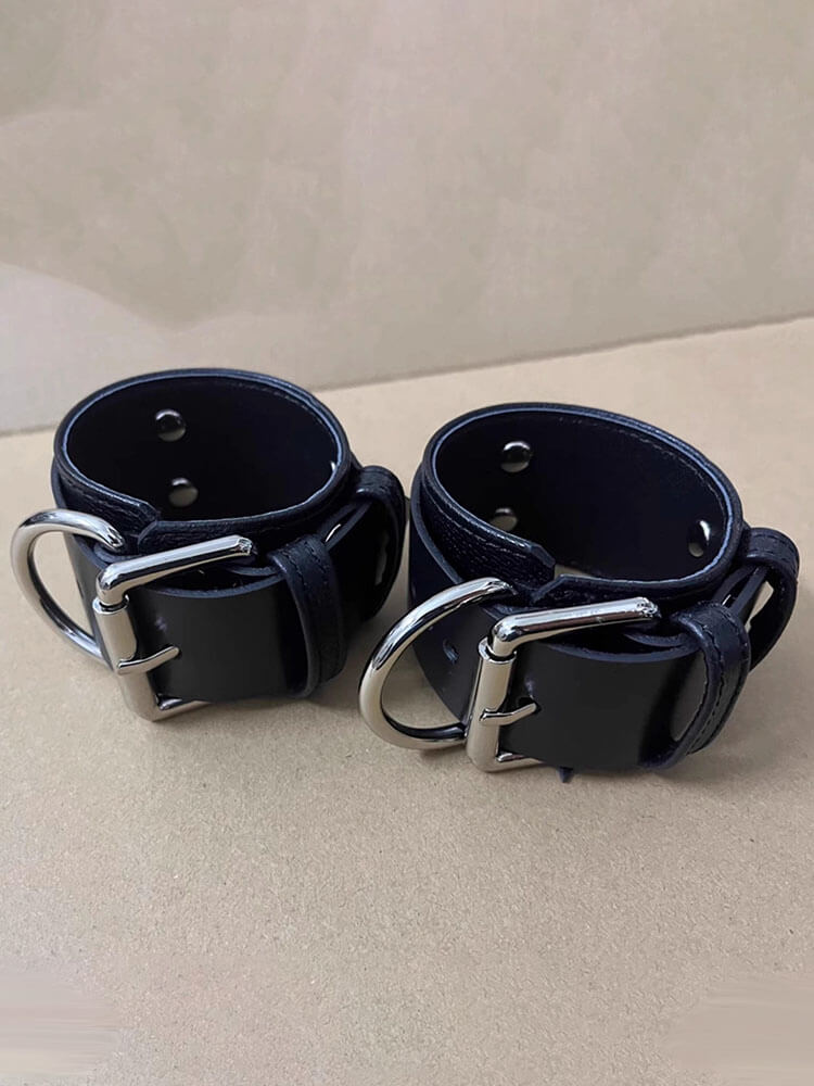 Men's Sexy Black Leather Heavy Duty Harness Set