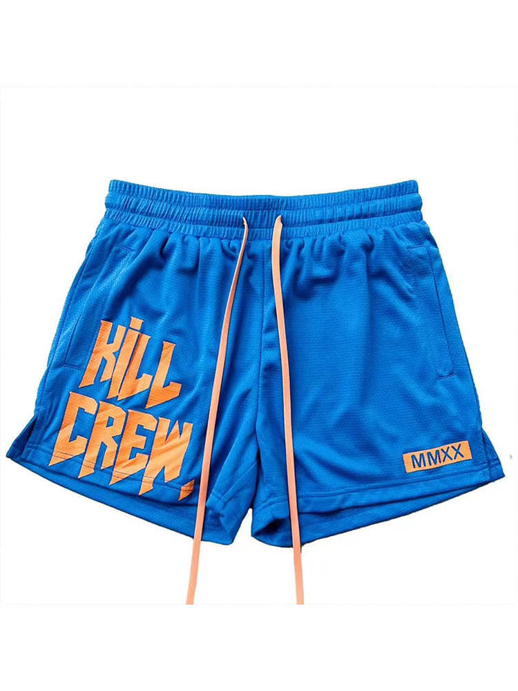 Men's Letter Mesh Quick-Dry Training Shorts
