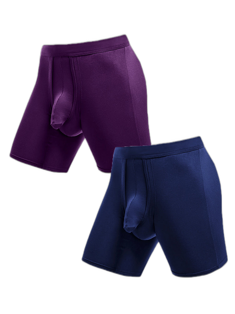 2 Pack Long Boxer Briefs with Separate Pouch