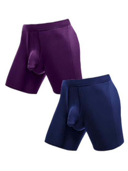 2 Pack Long Boxer Briefs with Separate Pouch