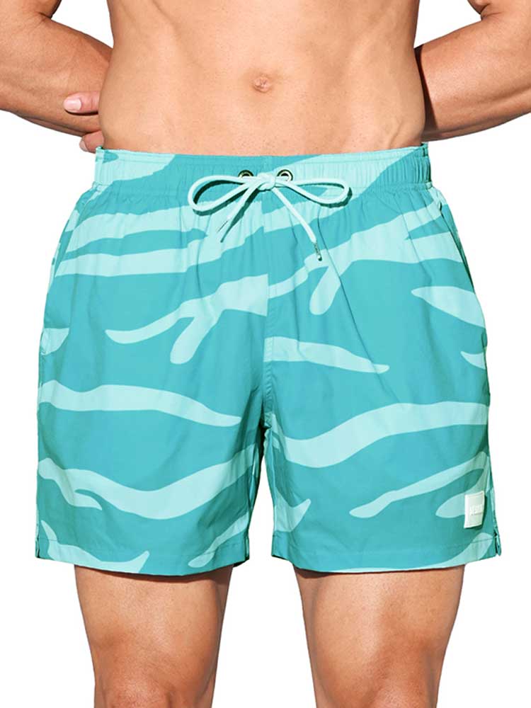 Men's Loose-Fit Camouflage Beach Swim Shorts