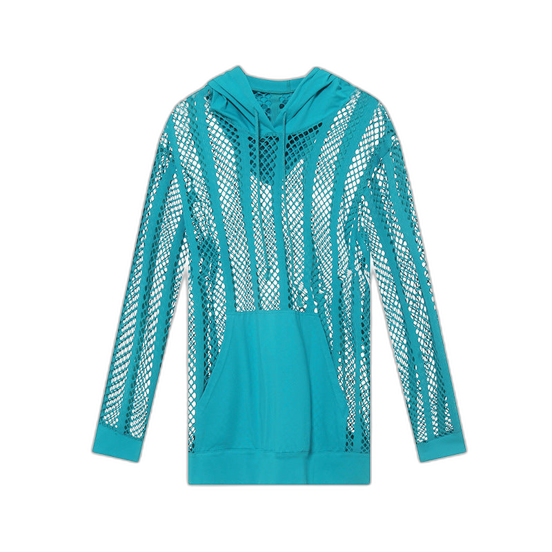 Mesh Long Sleeve Hoodie