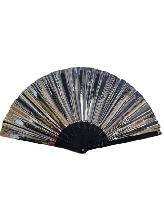 Metallic Performance Rave Laser UV Folding Fan