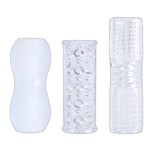 Transparent Ribbed Sleeve Masturbator
