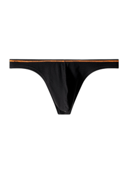 4 Pack Men's Low-Rise Solid Thongs with Reinforced Edging