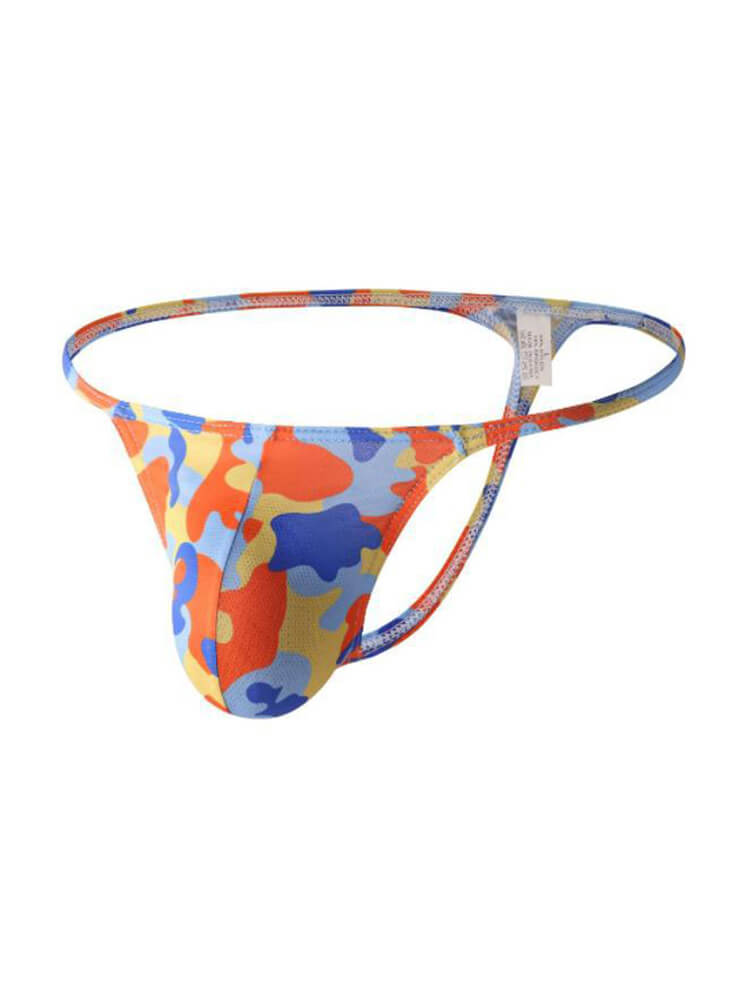 Men's Sexy Camouflage Thin-Strap Low-Rise Thong