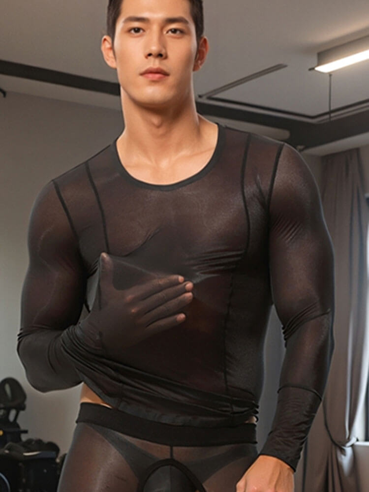 Men's Sexy High-Elastic Transparent Top