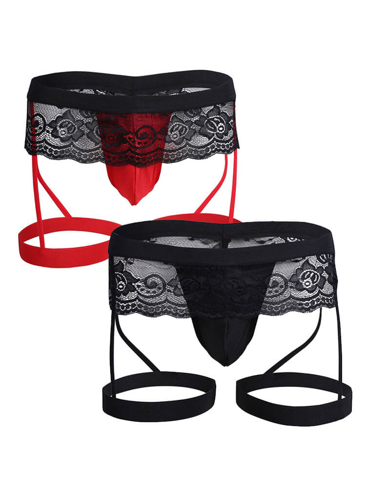 Men's Lace Three Point Thong