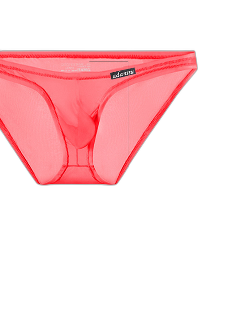 Men's Sheer Low-Rise Bikini with Contoured Pouch