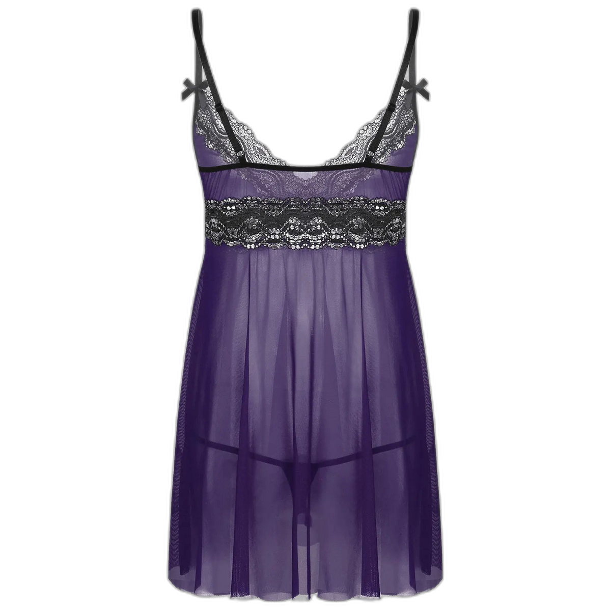 Mesh Floral Lace Sissy Mini Nightgown Set