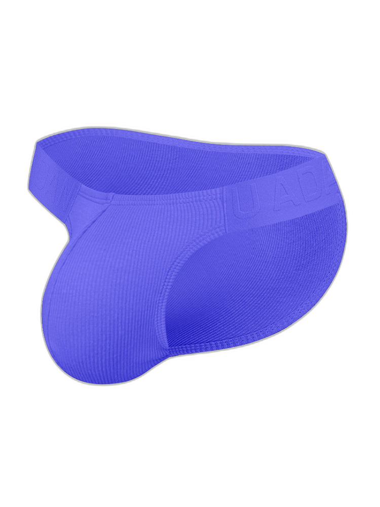 2 Pack Men's Solid Color Ribbed Cotton Sports Butt-Lifting Bikini