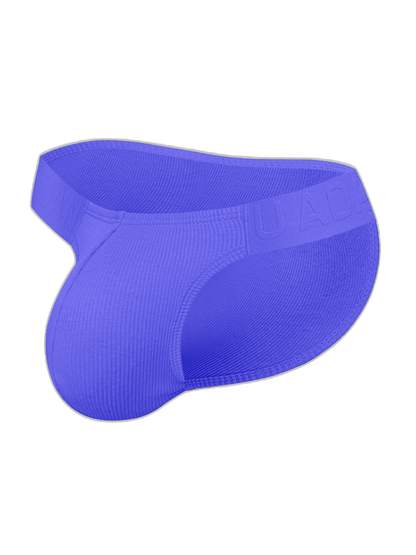 2 Pack Men's Solid Color Ribbed Cotton Sports Butt-Lifting Bikini