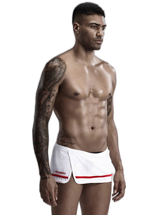 Men's Stylish Homewear Cotton Toweling Side Slit Shorts