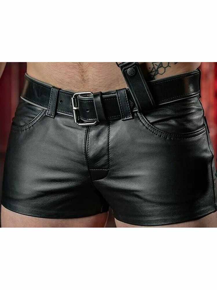 Men's Sexy PU Leather Shorts
