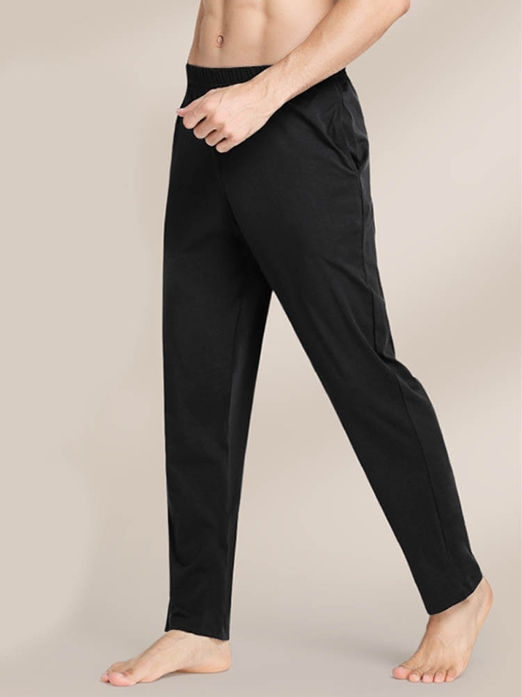 Men's Solid Color Cotton Straight Leg Long Johns
