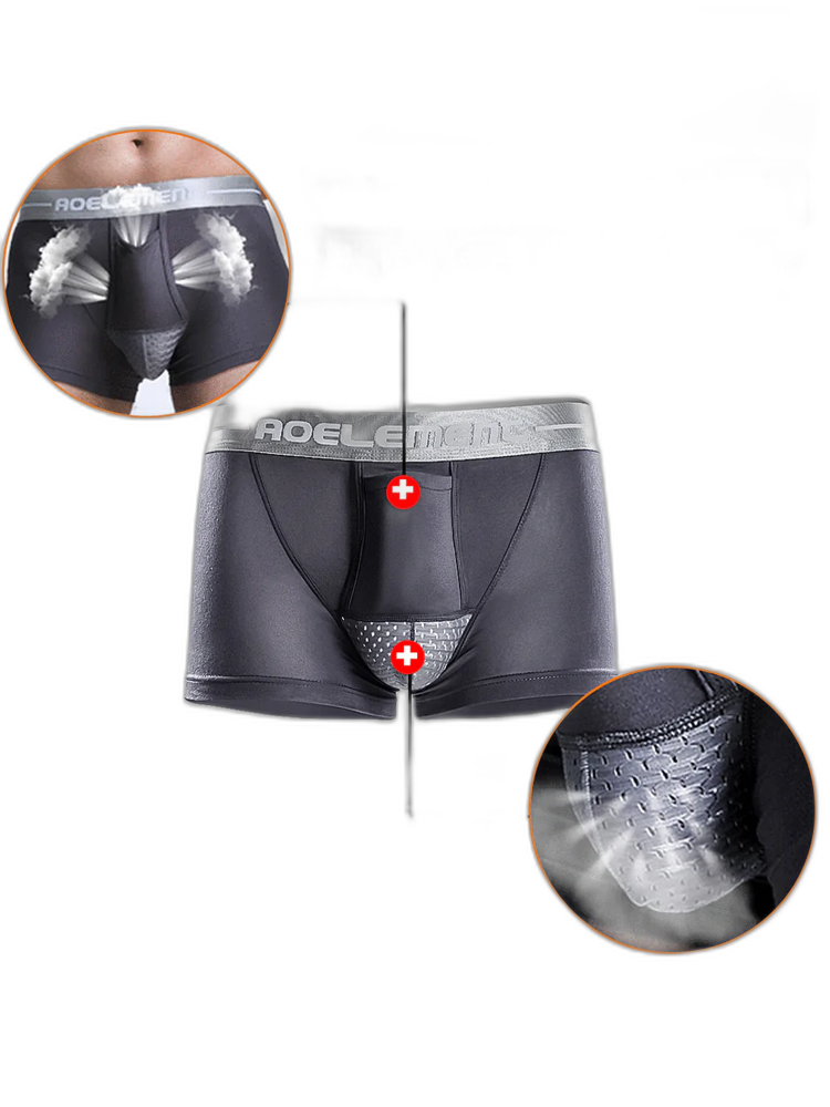 Aoelemen 2 Pack Modal Stretch Separate Pouch Boxer Briefs