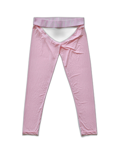 Men's Low-Waist Sexy Hollow Silk-Smooth Semi-Transparent Thermal Pants