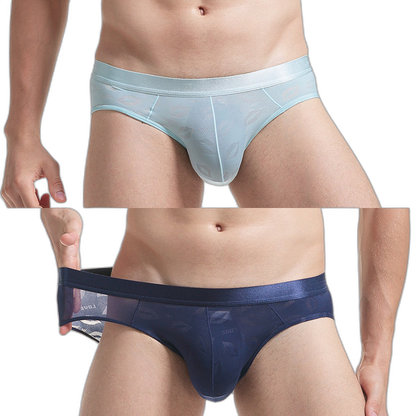 2 Pack Men's Sexy Seamless Solid Color Briefs