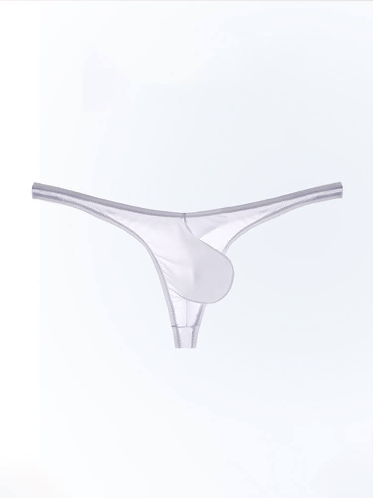 Men's Sexy Sheer U-Bulge Pouch Ice Silk Thong