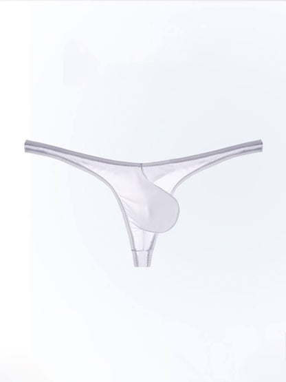 Men's Sexy Sheer U-Bulge Pouch Ice Silk Thong