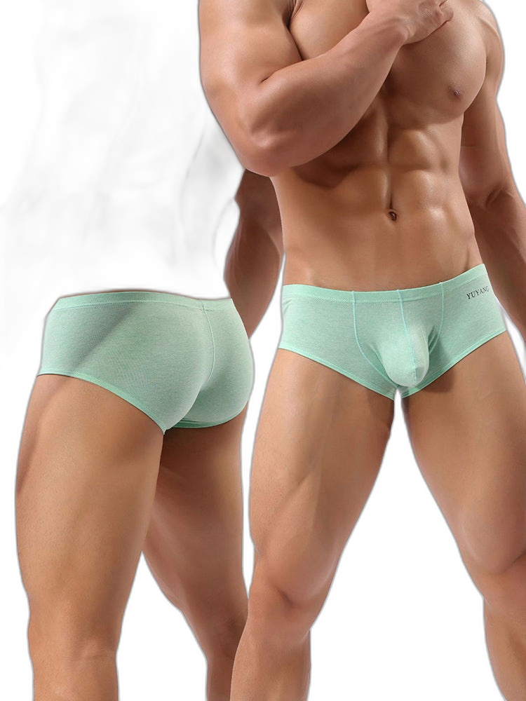 2 Pack Men's U-Pouch Casual Solid Trunks