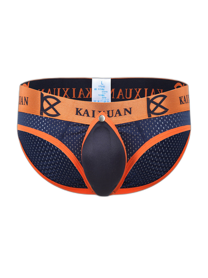 2 Pack Men's Sexy Mesh Front Opening Sponge Coaster Briefs