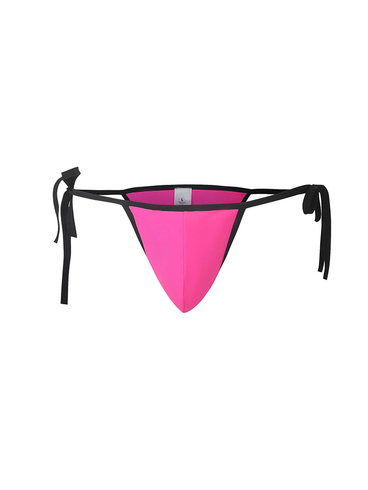 Men's Side Tie Solid Colour Triangle Swim Bikini