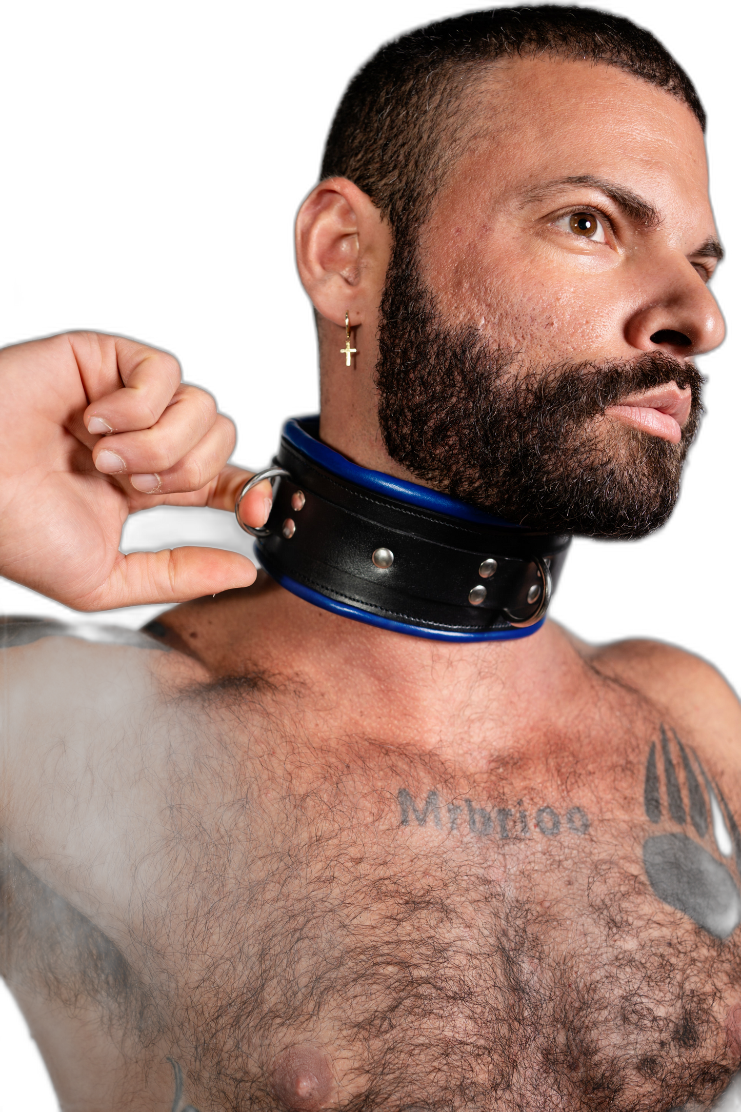 ruff GEAR Leather Padded Neck Collar Blue