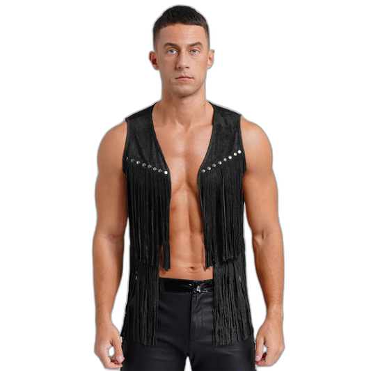 Suede Tassel Western Cowboy Vest