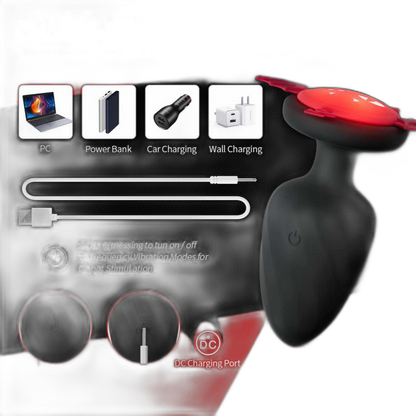 Puck - 12 Frequency Vibrating Butt Plug  - Remote Control Anal Plug - Anal Dilator - Soft Silicone Anal Toy