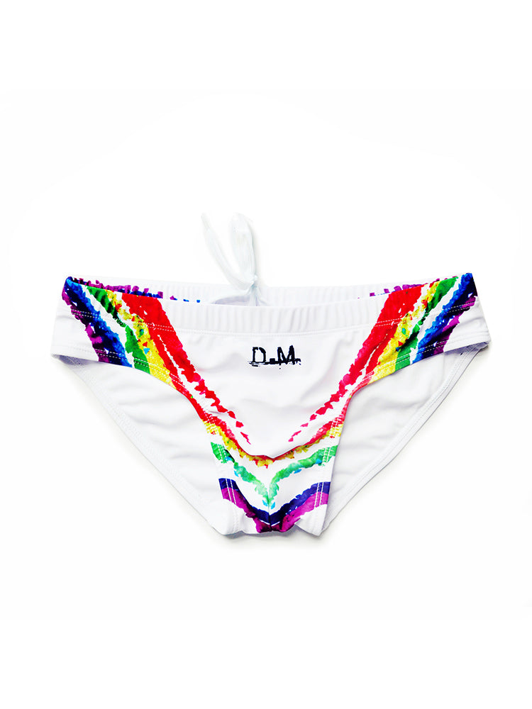 D.M Sexy Rainbow Swim Briefs