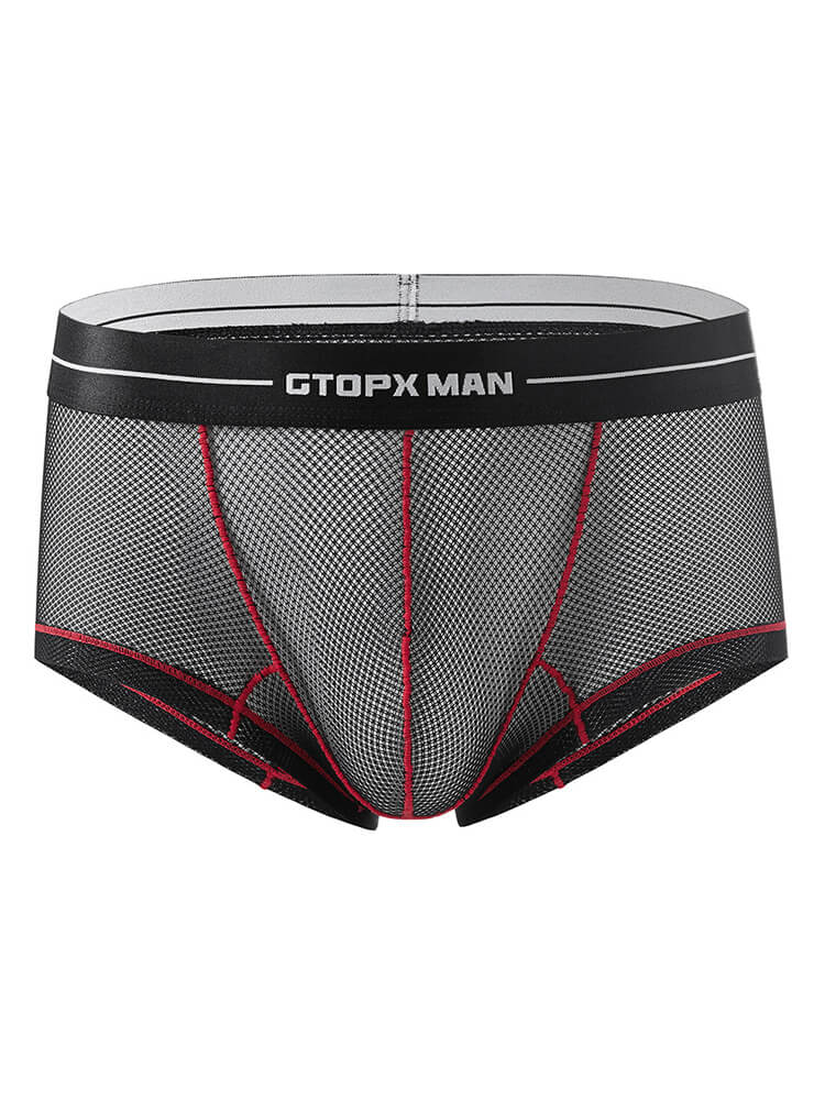 Men's Mesh U-Convex Pouch Low Waist Boxer Briefs