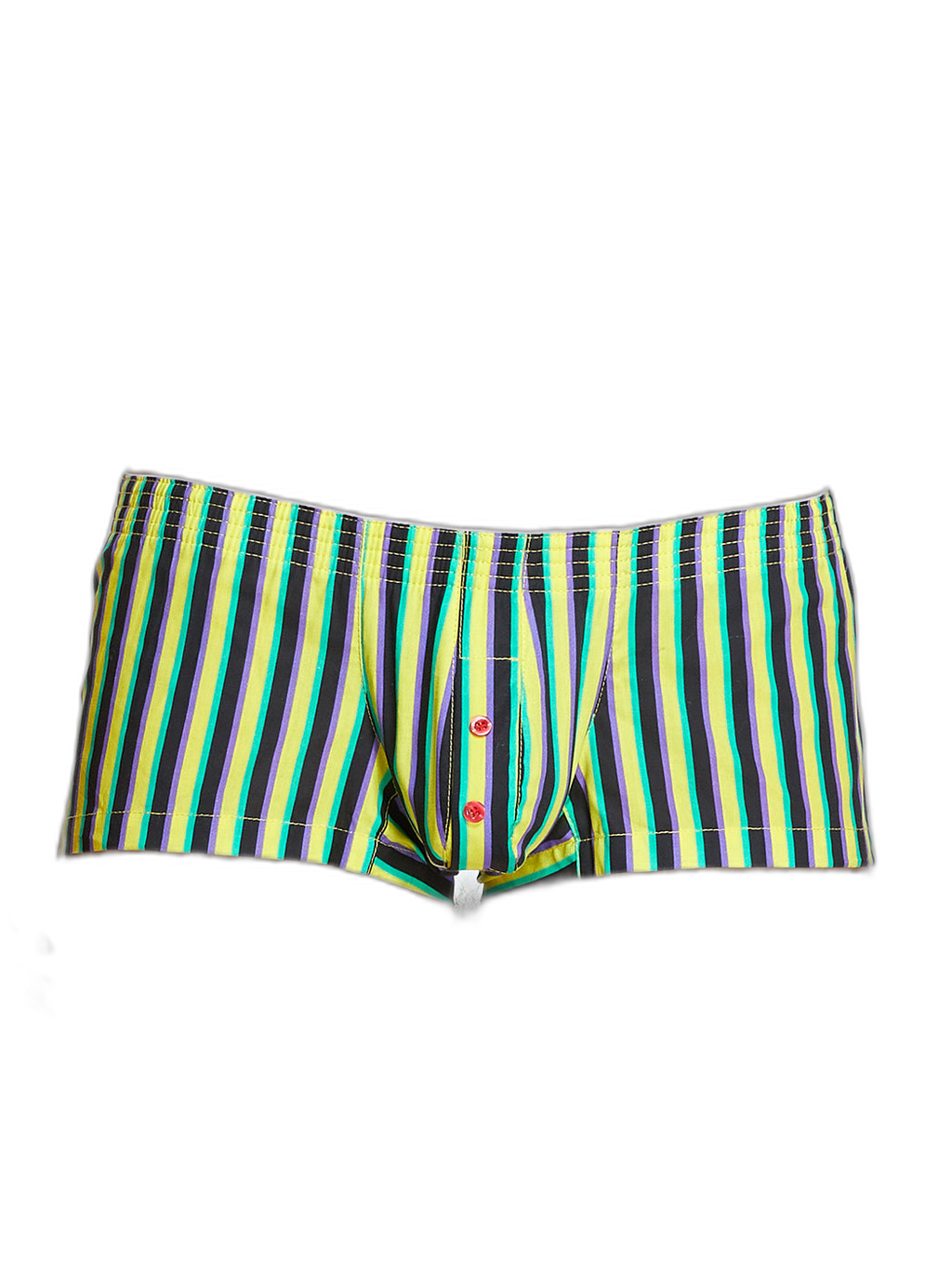 Men's Color Stripes Trunks With Button Fly