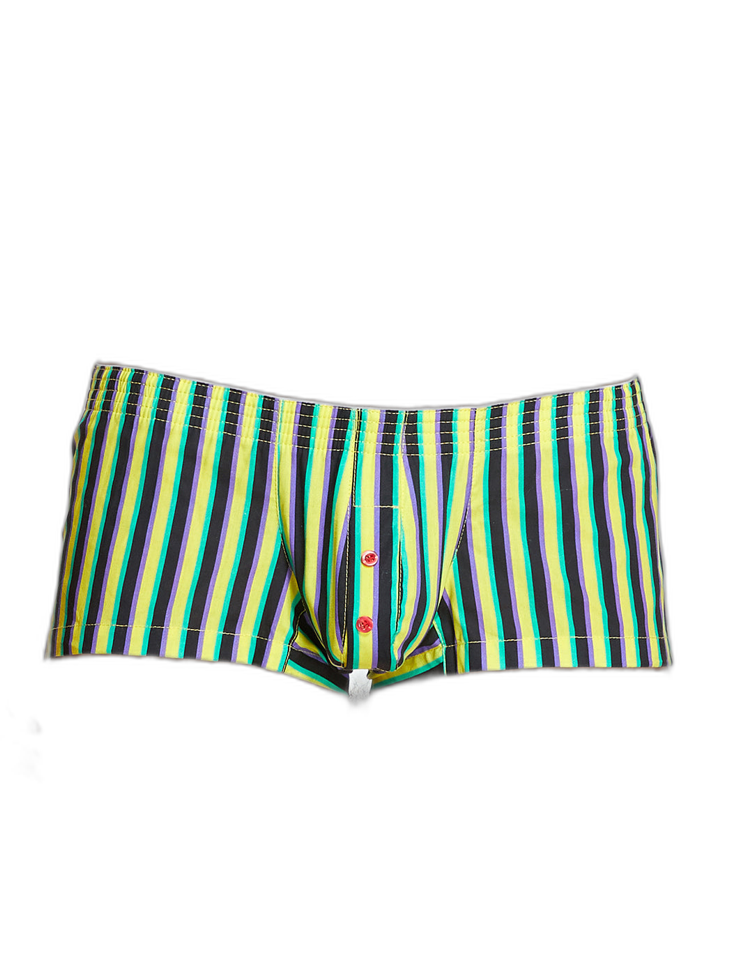Men's Color Stripes Trunks With Button Fly