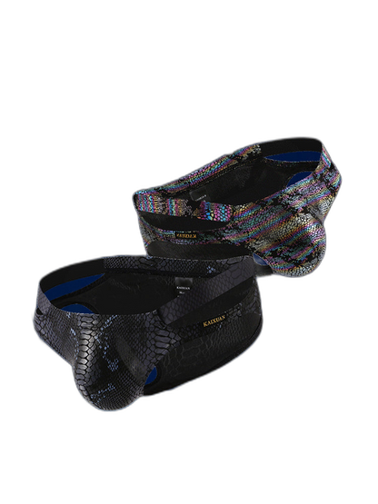 2-pack Men's Snake Print Hollow Briefs