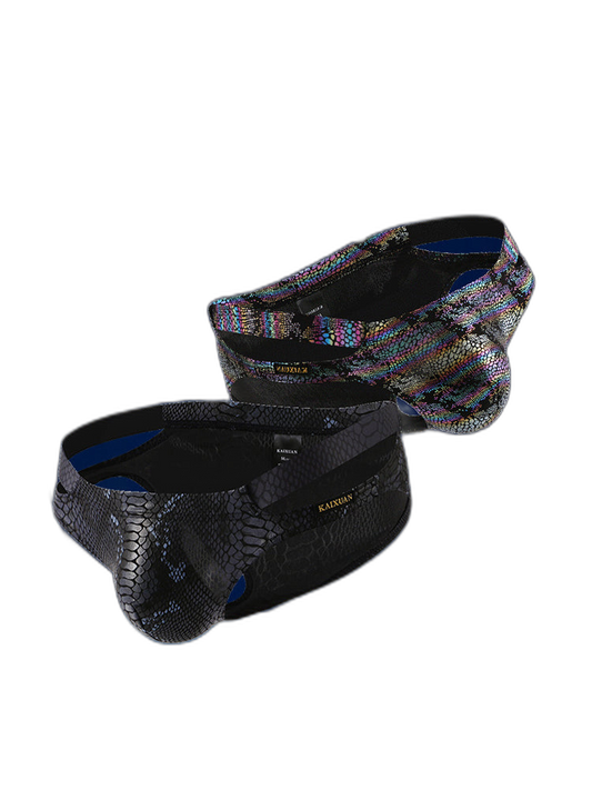 2-pack Men's Snake Print Hollow Briefs