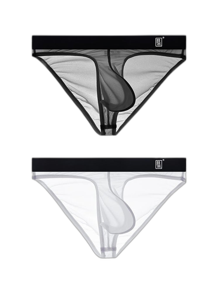 Men's Ultra Thin Ice Silk See-through Briefs