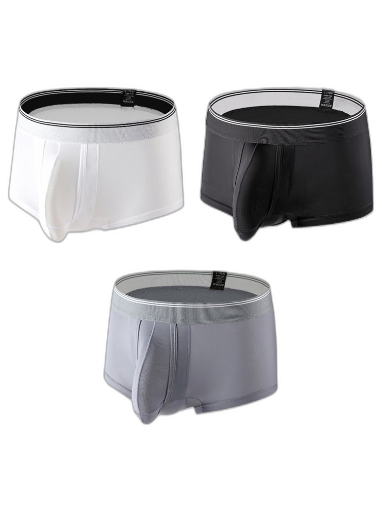 3 Pack Men's Mid-Rise Separation Breathable Elastic Trunks